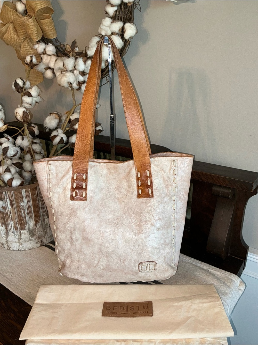 Bed Stu Leather Stevie Tote Shoulder Bag Nectar Lux Tan Rustic Retail $255